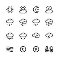 icônes météo avec fond blanc vecteur