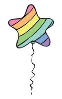 illustration de ballon volant dessiné à la main. doodle de ballon de fête d'anniversaire. clipart de vacances. vecteur
