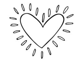 illustration de coeur simple dessiné à la main. doodle coeur mignon saint valentin. l'amour des cliparts vecteur