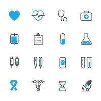 icônes médicales avec fond blanc vecteur