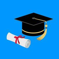 chapeau de graduation de vecteur et livre sur l'éducation