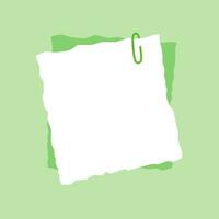 papier à lettres décoratif pour prendre des notes de couleur vert clair. vecteur