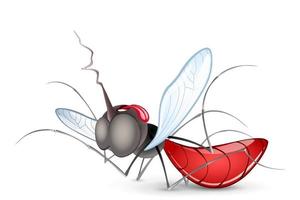 dessin animé mort de moustique vecteur