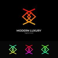 modèle de logo de luxe abstrait, luxueux moderne vecteur