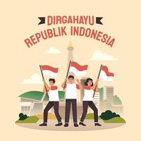 célébration de la fête de l'indépendance de l'indonésie vecteur