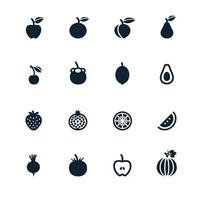 icônes de fruits et légumes vecteur
