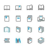 icônes de livre avec un fond blanc vecteur