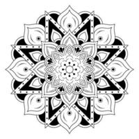 motif floral de mandala noir et blanc, éléments décoratifs vintage, fond de mandala vecteur