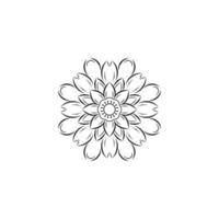 motif floral de mandala noir et blanc, éléments décoratifs vintage, fond de mandala vecteur