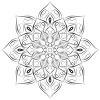 motif floral de mandala noir et blanc, éléments décoratifs vintage, fond de mandala vecteur