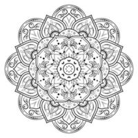 motif floral de mandala noir et blanc, éléments décoratifs vintage, fond de mandala vecteur