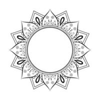 motif floral de mandala noir et blanc, éléments décoratifs vintage, fond de mandala vecteur