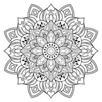 motif floral de mandala noir et blanc, éléments décoratifs vintage, fond de mandala vecteur