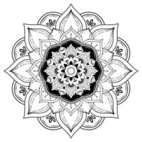 motif floral de mandala noir et blanc, éléments décoratifs vintage, fond de mandala vecteur