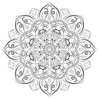 motif floral de mandala noir et blanc, éléments décoratifs vintage, fond de mandala vecteur