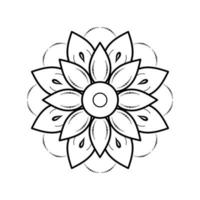 style floral de mandala minimal, motif oriental de mandala vectoriel, élément décoratif dessiné à la main. design unique avec fleur de pétale. concept de détente et de méditation utilisation pour le livre de logo de page vecteur