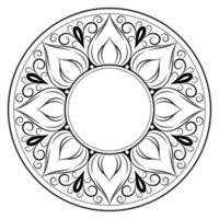 motif floral de mandala noir et blanc, éléments décoratifs vintage, fond de mandala vecteur