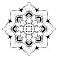 motif floral de mandala noir et blanc, éléments décoratifs vintage, fond de mandala vecteur