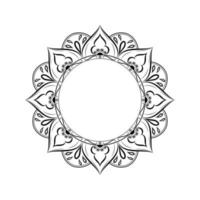 motif floral de mandala noir et blanc, éléments décoratifs vintage, fond de mandala vecteur