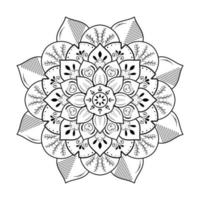 mandala de fleur mignon circulaire, motif oriental de mandala vectoriel, élément décoratif dessiné à la main. design unique avec fleur de pétale. concept de détente et de méditation utilisation pour le livre de logo de page vecteur