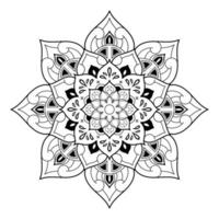 motif floral de mandala noir et blanc, éléments décoratifs vintage, fond de mandala vecteur