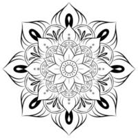 motif floral de mandala noir et blanc, éléments décoratifs vintage, fond de mandala vecteur