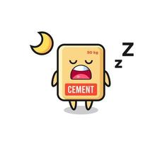 illustration de personnage de sac de ciment dormir la nuit vecteur