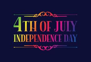 bonne fête de l'indépendance, fête nationale du 4 juillet. illustration vectorielle de lettrage texte design vecteur
