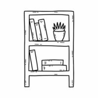 bibliothèque. meubles pour la maison. illustration vectorielle de griffonnage. vecteur