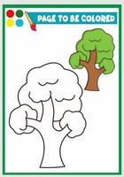 livre de coloriage pour enfant les arbres vecteur