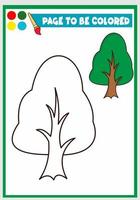 livre de coloriage pour enfant les arbres vecteur