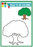 livre de coloriage pour enfant les arbres vecteur