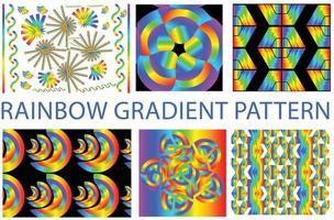 ensemble de fond de nouveau motif géométrique dégradé arc-en-ciel vecteur