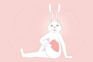 yoga avec lapin ardha matsyendrasana demi-torsion vertébrale pose vecteur