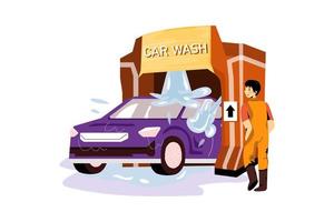 lavage de voiture sans contact vecteur