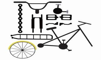pièces de vélo équipement vecteurs accessoires silhouette set éléments vecteur