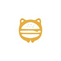 chat burger logo vecteur