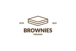 illustration de modèle vectoriel de conception de logo de brownies plats