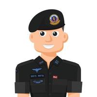ranger de l'armée noire de thaïlande en vecteur plat simple. icône ou symbole de profil personnel. illustration vectorielle de personnes design graphique.