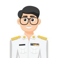 agent du gouvernement thaïlandais en vecteur plat simple. icône ou symbole de profil personnel. illustration vectorielle de personnes concept.