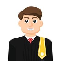 avocat ou juge en vecteur plat simple, icône ou symbole de profil personnel, illustration vectorielle de concept de personnes.