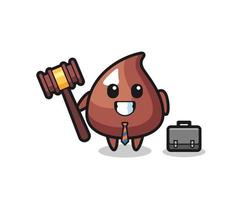 illustration de la mascotte de puce de chocolat en tant qu'avocat vecteur