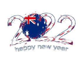 bonne année 2022 avec le drapeau de l'australie. vecteur