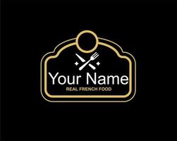 création de logo de cuillère et de fourchette de nourriture pour le restaurant vecteur