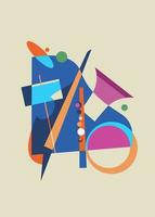 illustration abstraite avec des instruments de musique. conception d'affiches de jazz. vecteur