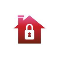 maison avec icône de vecteur de verrouillage. icône de sécurité à domicile. le symbole de la prévention du verrouillage contre le coronavirus ou la protection de la maison.