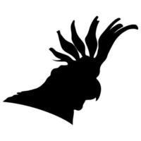 silhouette noire d'un perroquet sur fond blanc. image vectorielle. vecteur
