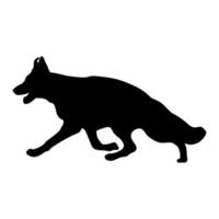 silhouette noire d'un chien sur fond blanc. image vectorielle. vecteur