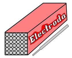 boîte d'équipement d'électrode pour illustration vectorielle de machine à souder smaw bon pour le style plat de conception d'élément vecteur