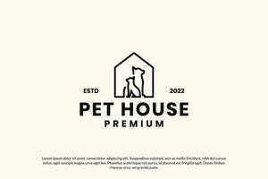 modèle de vecteur de conception de logo plat maison pour animaux de compagnie